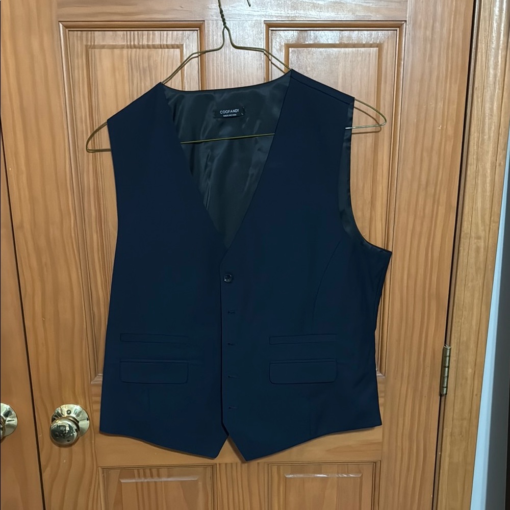 Elegant Blue V-Neck Vest for Formal Occasions
